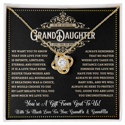 JGF Jewelry Gifts for Family To My Beautiful Granddaughter Love Knot Necklace From Grandparents