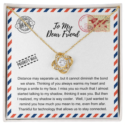 JGF Jewelry Gifts for Family | Thank You Gift for a Adult Best Friend Who Lives Miles Away |Love Knot Pendant Necklace