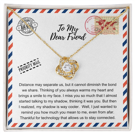 JGF Jewelry Gifts for Family | Thank You Gift for a Adult Best Friend Who Lives Miles Away |Love Knot Pendant Necklace