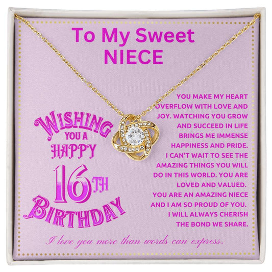 JGF Jewelry Gifts for Family Happy 16th Birthday Card For Niece From Aunt