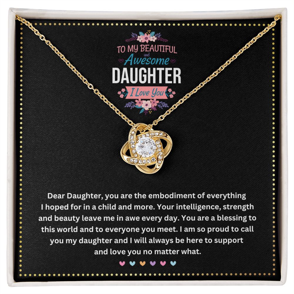 JGF Jewelry Gifts for Family |Love Knot Necklace for Women My Princess | Birthday Gift for my Awesome Daughter from Dad