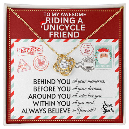 JGF Jewelry Gifts for Family Necklace Gift For A Riding Unicycle Adult Female Bestie BFF Friend