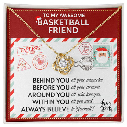 JGF Jewelry Gifts for Family Necklace Gift For Basketball Female Bestie BFF Friend Long Distance