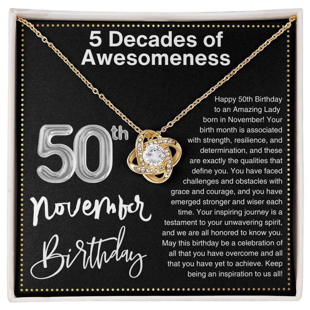 JGF Jewelry Gifts for Family 50 Year Old Birthday Gifts November