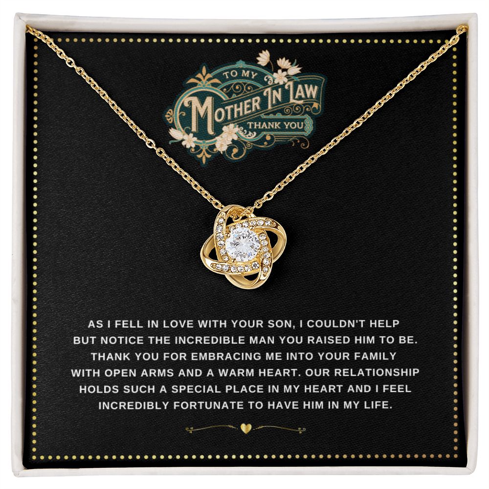 JGF Jewelry Gifts for Family | Mother's Day Gift Basket from Daughter In Law | Celtic Love Knot Sterling Silver Necklace