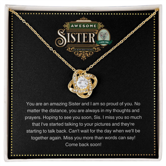 JGF Jewelry Gifts for Family | Sterling Silver Cubic Zirconia Celtic Love Knot Necklace | You are Awesome Gift Box Item Ideas for Sister
