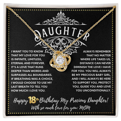 JGF Jewelry Gifts for Family 18 Year Old Girl Birthday Gifts From Mom Love Knot Necklace