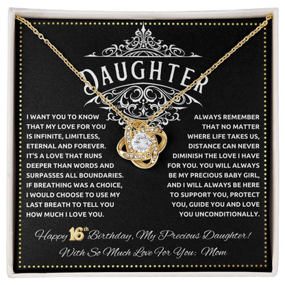 JGF Jewelry Gifts for Family Happy Birthday Sweet 16 Necklace For Daughter From Mom