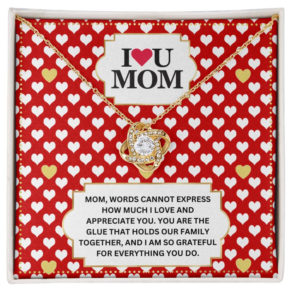 JGF Jewelry Gifts for Family I Love You Mom Message Card Necklace For Mommy