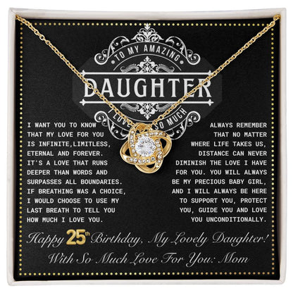 JGF Jewelry Gifts for Family Daughter 25th Birthday From Mom Love Knot Necklace