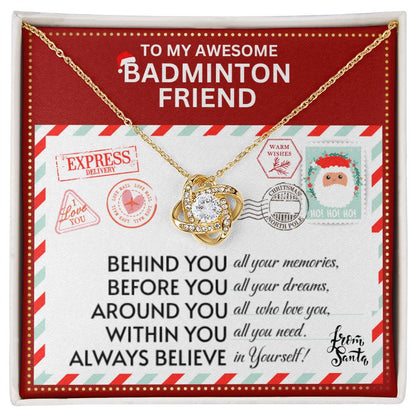 JGF Jewelry Gifts for Family Necklace Gift For Badminton BFF Bestie Female Friend