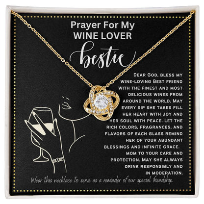 JGF Jewelry Gifts for Family Prayer For My Wine Lover Bestie BFF Friend For Her Birthday Heart Necklace