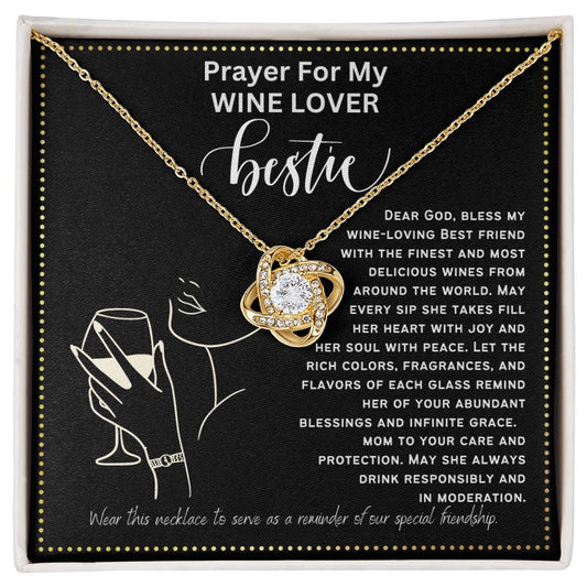 JGF Jewelry Gifts for Family Prayer For My Wine Lover Bestie BFF Friend For Her Birthday Heart Necklace