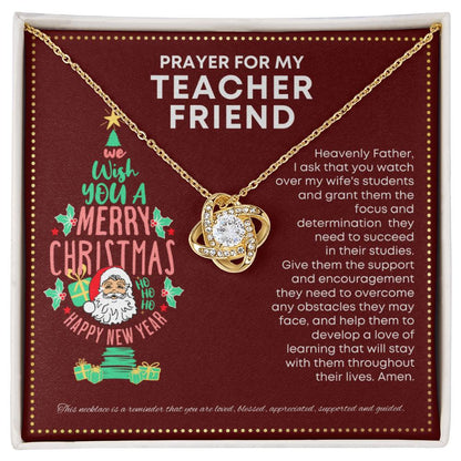 JGF Jewelry Gifts for Family I Love My Teacher Friend Christmas Prayer For You