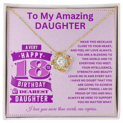 JGF Jewelry Gifts for Family To My Amazing Daughter Necklace 18th Birthday Card