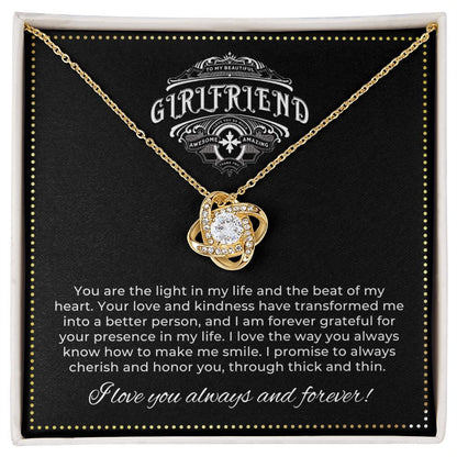 JGF Jewelry Gifts for Family | To My Beautiful Girlfriend (1) LOVE KNOT 1418-BB