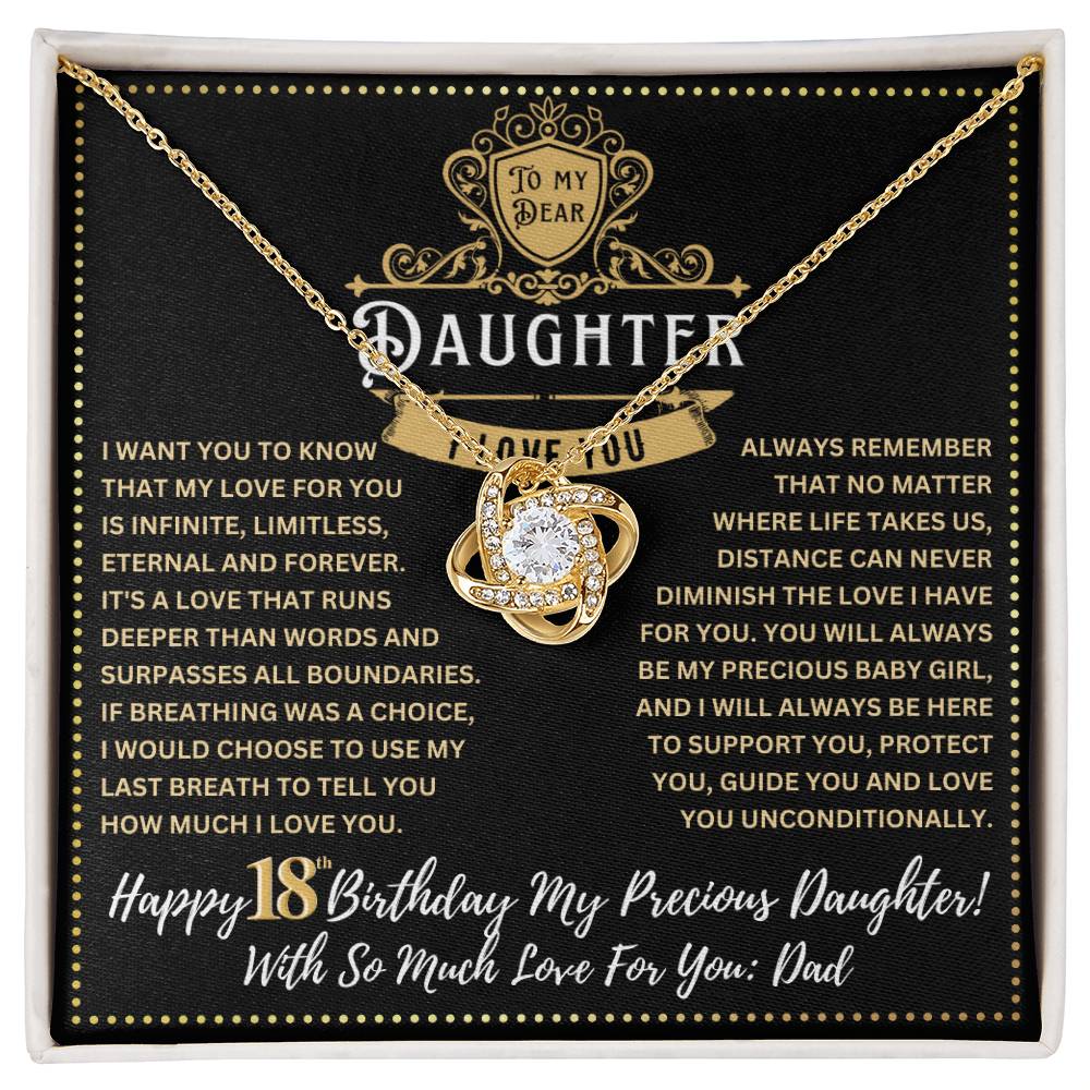 JGF Jewelry Gifts for Family 18th Birthday Card For Daughter From Dad Love Knot Necklace