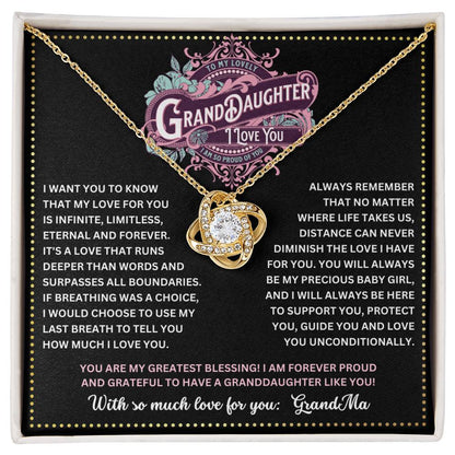 JGF Jewelry Gifts for Family To My Granddaughter Necklace From Grandmother