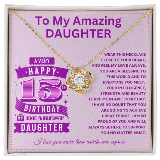 JGF Jewelry Gifts for Family To My Amazing Daughter Necklace 15th Birthday