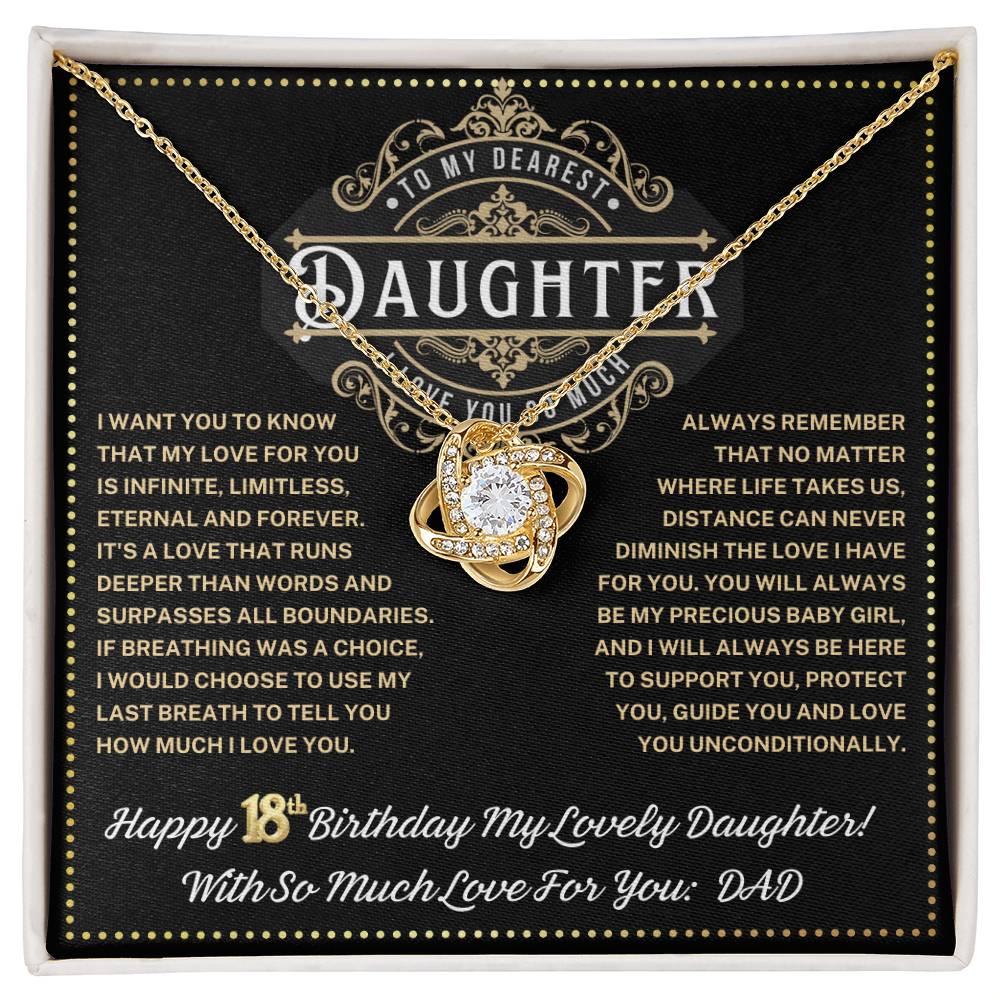 JGF Jewelry Gifts for Family Love Knot Necklace 18 Year Old Daughter Gifts From Dad Love Knot Necklace