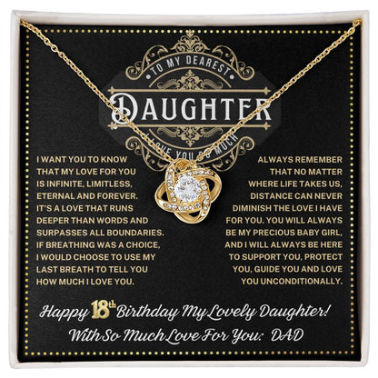 JGF Jewelry Gifts for Family Love Knot Necklace 18 Year Old Daughter Gifts From Dad Love Knot Necklace