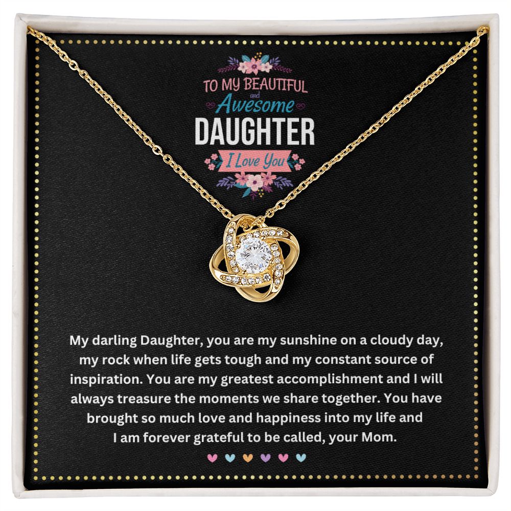 JGF Jewelry Gifts for Family |I Love You Sterling Silver Cubic Zirconia Celtic Love Knot Necklace for Daughter from Mom