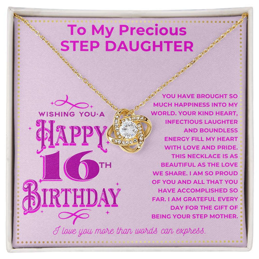 JGF Jewelry Gifts for Family Step Daughter Sweet 16 Birthday Card