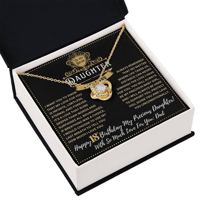 JGF Jewelry Gifts for Family 18th Birthday Card For Daughter From Dad Love Knot Necklace