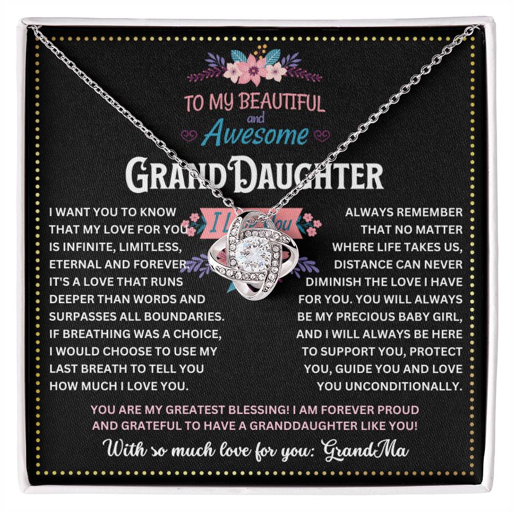 JGF Jewelry Gifts for Family Love Knot Necklaces For Granddaughter From Grandmother