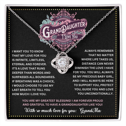 JGF Jewelry Gifts for Family To My Granddaughter Necklace From Grandmother