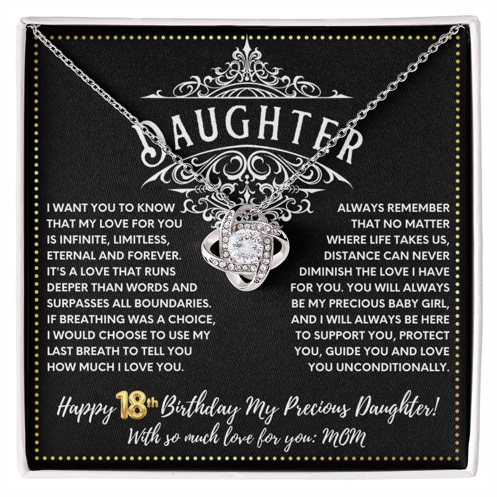 JGF Jewelry Gifts for Family 18 Year Old Girl Birthday Gifts From Mom Love Knot Necklace