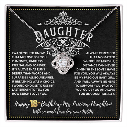 JGF Jewelry Gifts for Family 18 Year Old Girl Birthday Gifts From Mom Love Knot Necklace