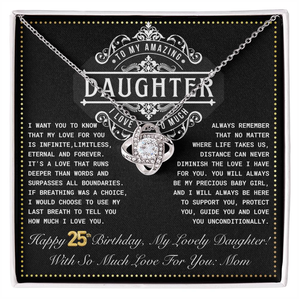 JGF Jewelry Gifts for Family Daughter 25th Birthday From Mom Love Knot Necklace