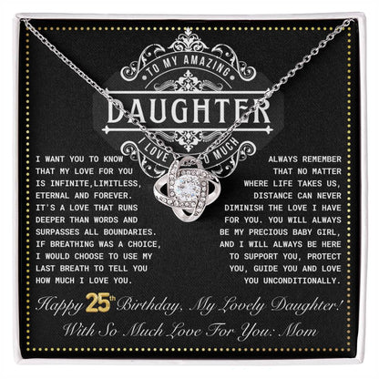 JGF Jewelry Gifts for Family Daughter 25th Birthday From Mom Love Knot Necklace