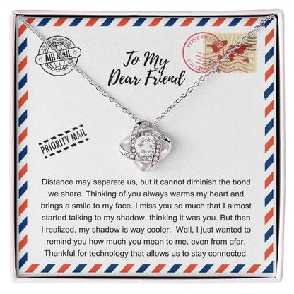 JGF Jewelry Gifts for Family | Thank You Gift for a Adult Best Friend Who Lives Miles Away |Love Knot Pendant Necklace