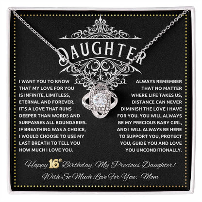 JGF Jewelry Gifts for Family Happy Birthday Sweet 16 Necklace For Daughter From Mom