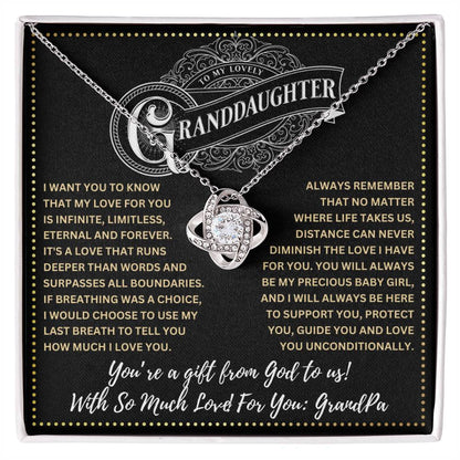 JGF Jewelry Gifts for Family To My Granddaughter Necklace From GrandPa