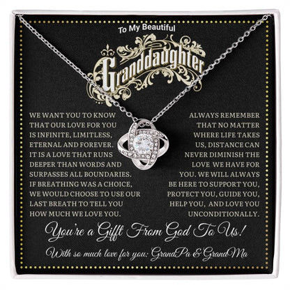 JGF Jewelry Gifts for Family Birthday Gifts For Granddaughter Adult Prime Love Knot Necklace