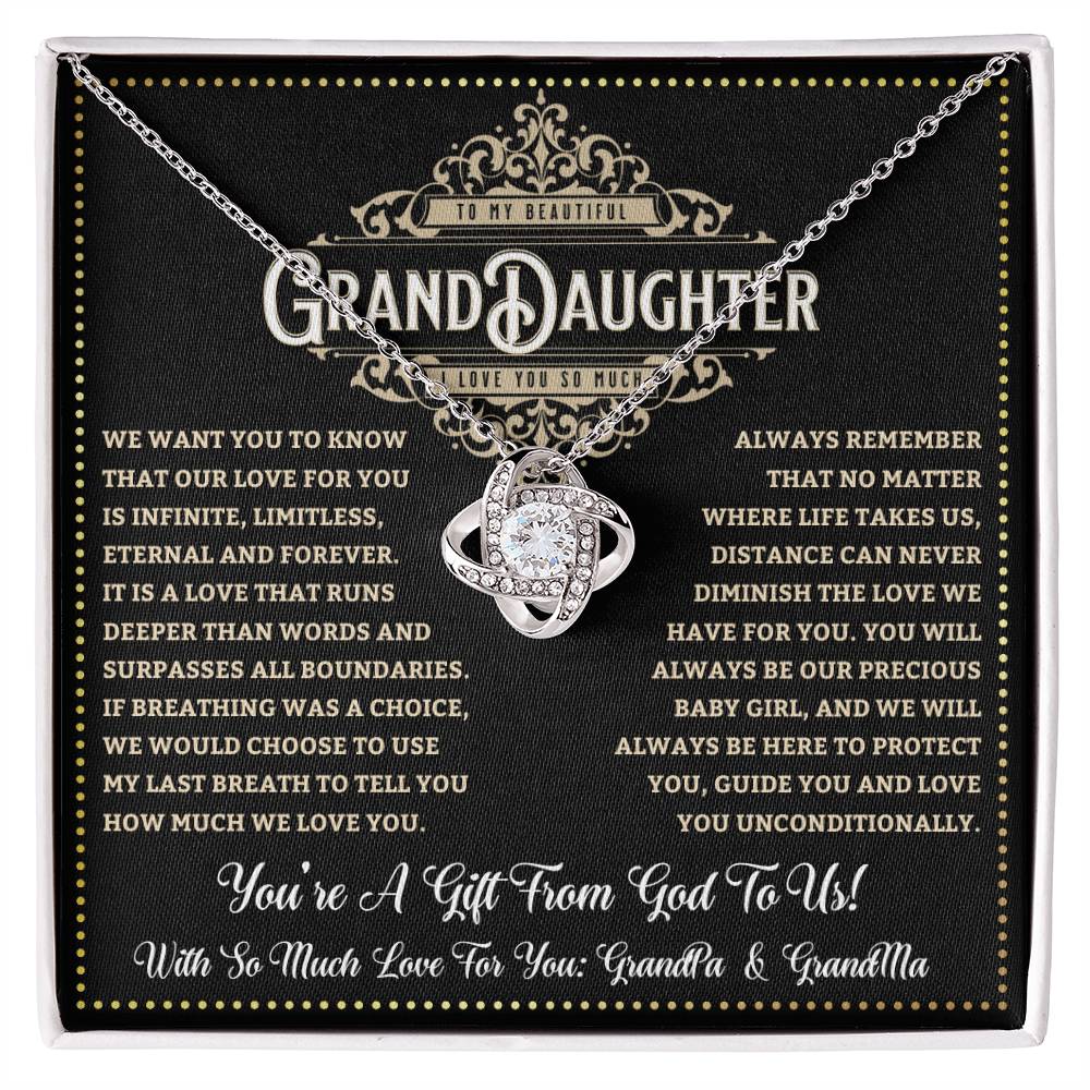 JGF Jewelry Gifts for Family To My Beautiful Granddaughter Love Knot Necklace From Grandparents