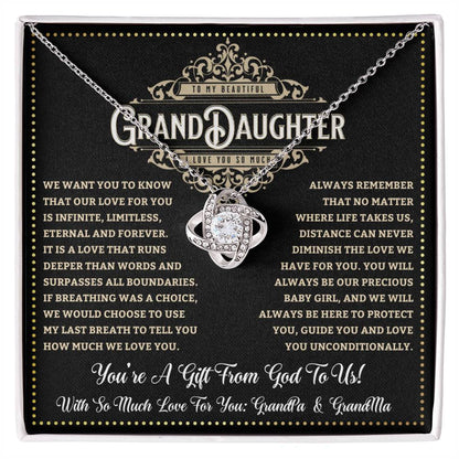 JGF Jewelry Gifts for Family To My Beautiful Granddaughter Love Knot Necklace From Grandparents