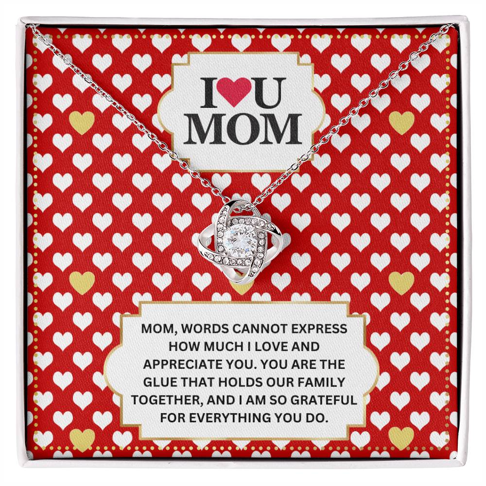 JGF Jewelry Gifts for Family I Love You Mom Message Card Necklace For Mommy