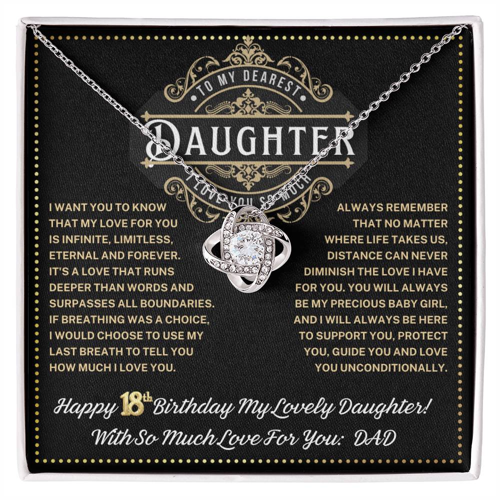 JGF Jewelry Gifts for Family Love Knot Necklace 18 Year Old Daughter Gifts From Dad Love Knot Necklace