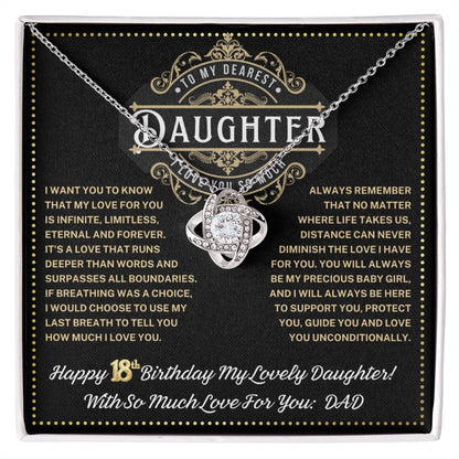 JGF Jewelry Gifts for Family Love Knot Necklace 18 Year Old Daughter Gifts From Dad Love Knot Necklace