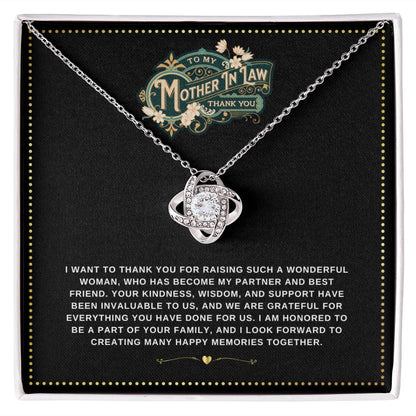 JGF Jewelry Gifts for Family | Future Mother In Law Gift from Son In Law on Wedding Day - Love Knot Sterling Silver