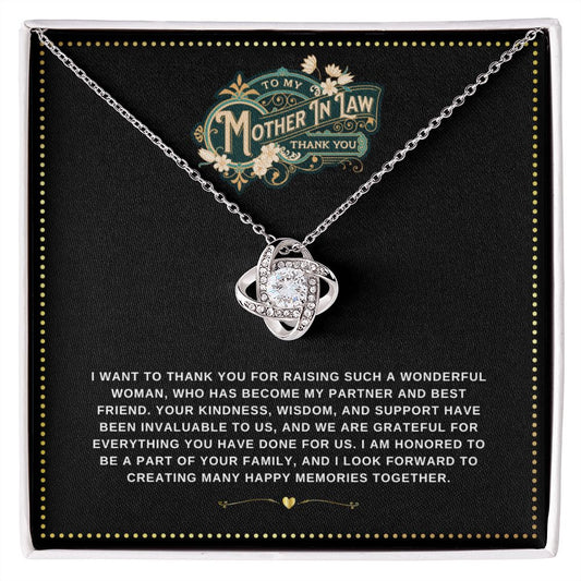 JGF Jewelry Gifts for Family | Future Mother In Law Gift from Son In Law on Wedding Day - Love Knot Sterling Silver