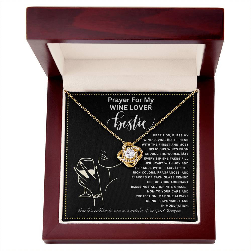 JGF Jewelry Gifts for Family Prayer For My Wine Lover Bestie BFF Friend For Her Birthday Heart Necklace