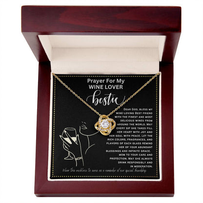 JGF Jewelry Gifts for Family Prayer For My Wine Lover Bestie BFF Friend For Her Birthday Heart Necklace