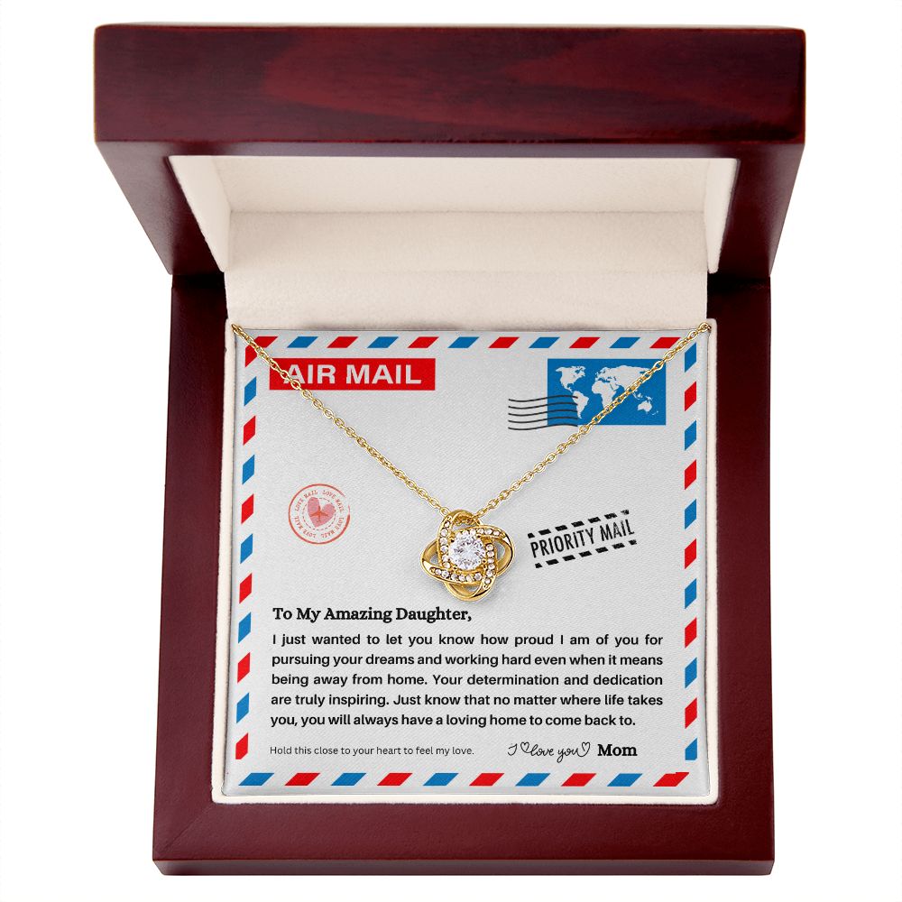 JGF Jewelry Gifts for Family | A Letter To My Daughter From Mom | Sterling Silver Celtic Necklace Gift Box Filler