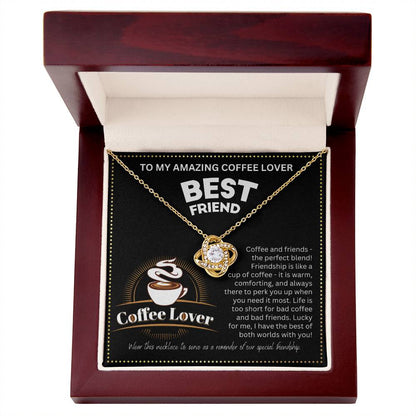 JGF Jewelry Gifts for Family No Coffee No Workee Bestie BFF Amazing Friendship Heart Necklace