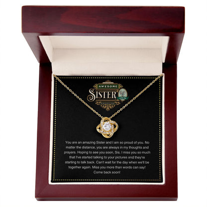 JGF Jewelry Gifts for Family | Sterling Silver Cubic Zirconia Celtic Love Knot Necklace | You are Awesome Gift Box Item Ideas for Sister